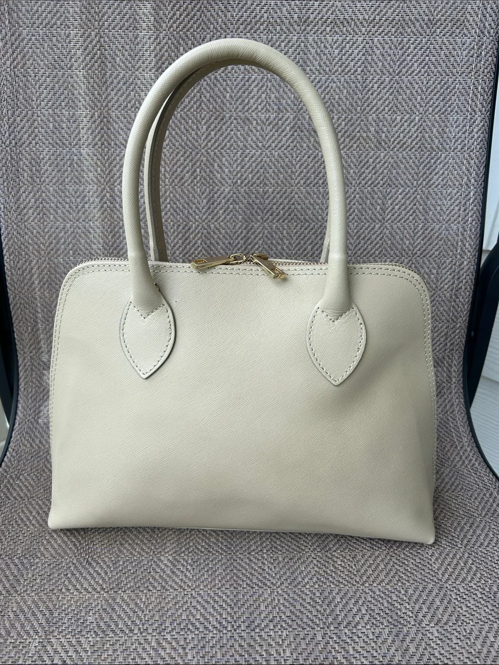Borse in PELLE Cream Leather Top-Handle Women’s Leather bag. Made in Italy.